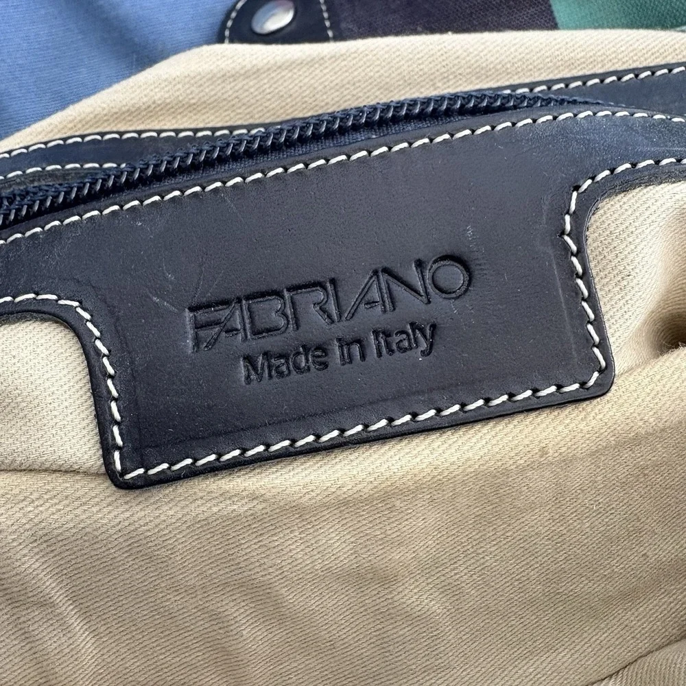 Fabriano‎ Cloth Messenger Bag Multicolor Striped Adjustable Strap Made in Italy